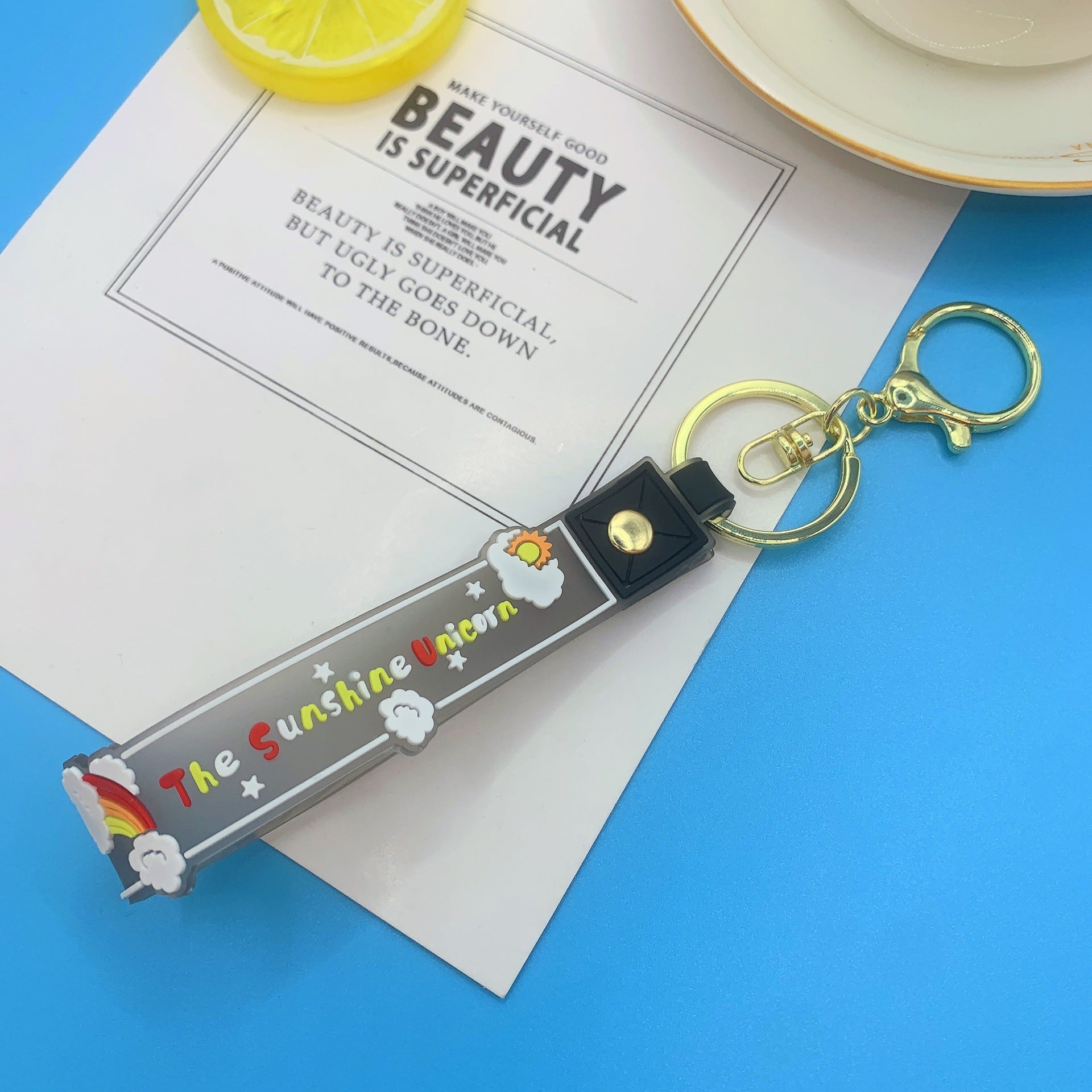 Wholesale Oil Quicksand Floating Lanyard Metal Keychains